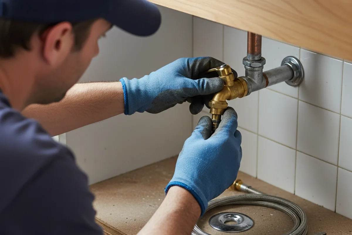 Shutoff valve and fitting work during Emergency Plumbing in Yorkshire